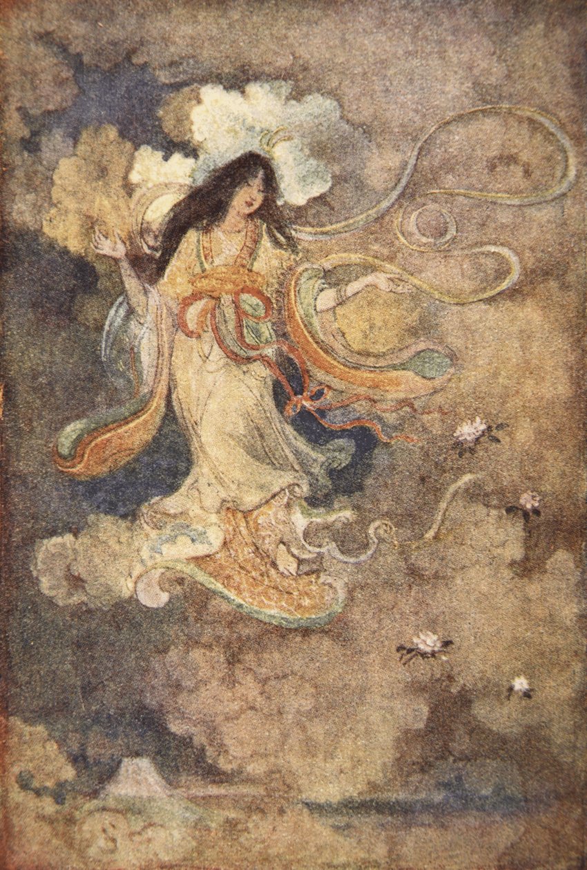 Sengen, bohyně hory Fuji, ilustrace z 