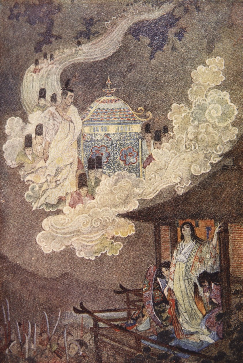 The Moonfolk demand the Lady Kaguya, illustration from 