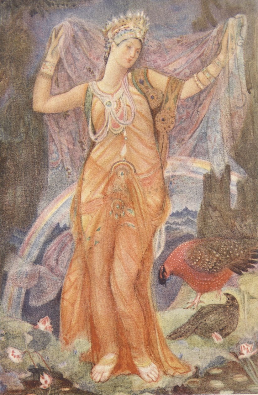 Bohyně Matky Ištar, ilustrace z „Mýtů a legend Babylónie a Asýrie“ od Lewise Spence od Evelyn Paul