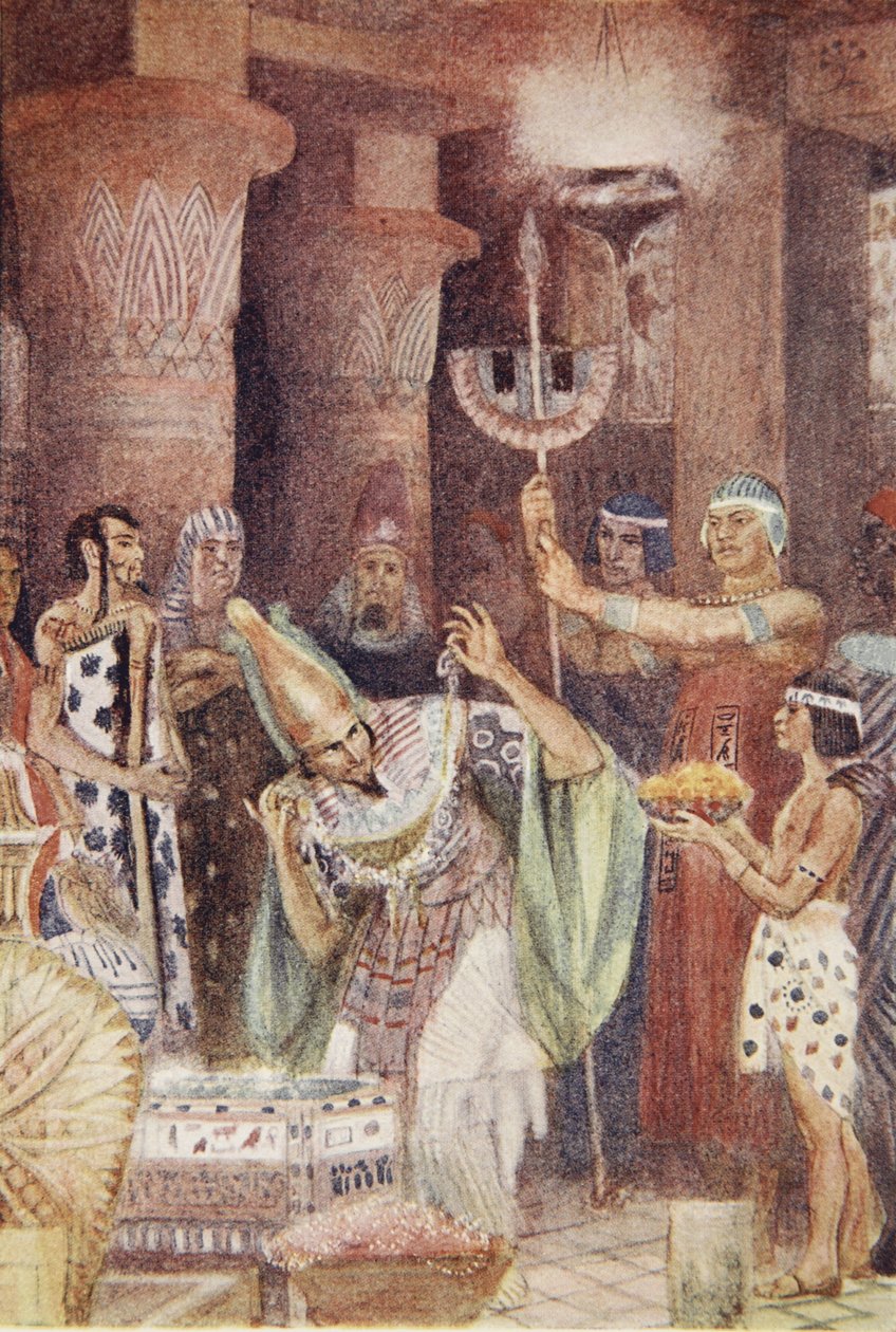 The Treasure-Chomber of Rhampsinites, ilustrace z „Mýtů starověkého Egypta“ od Lewise Spence od Evelyn Paul