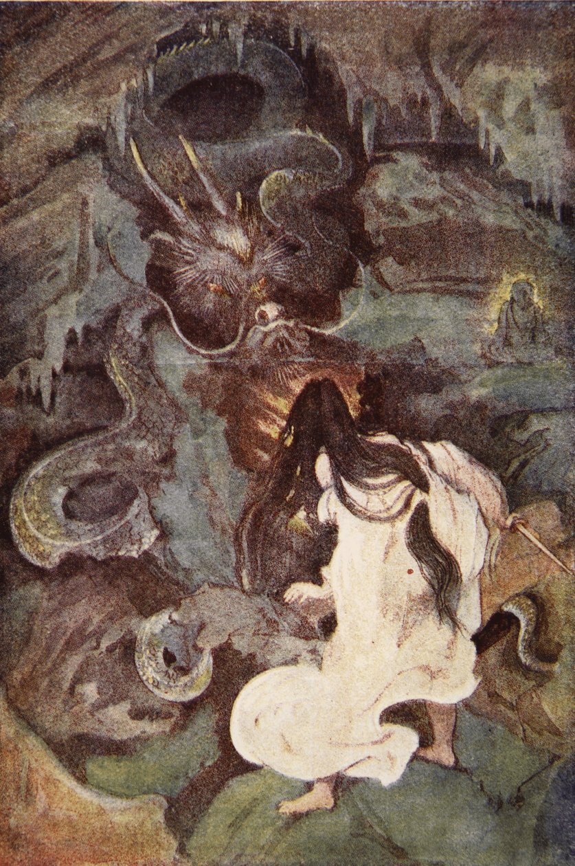 Tokoyo a mořský had, ilustrace z 