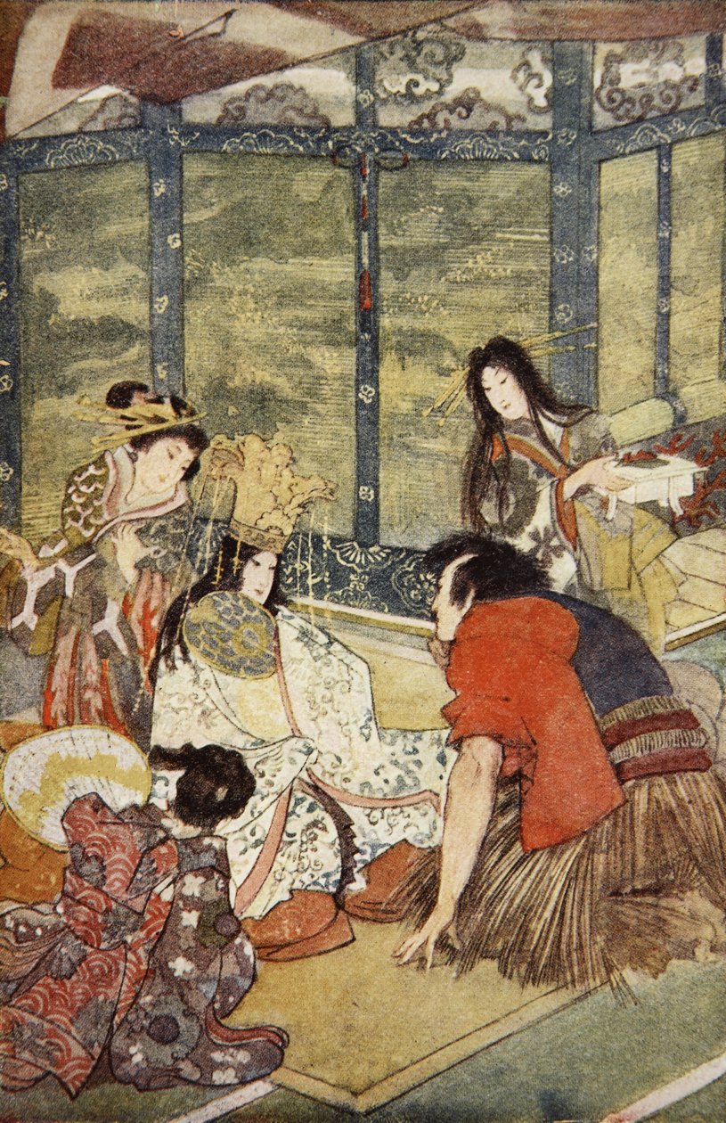 Urashima a dcera mořského krále, ilustrace z 
