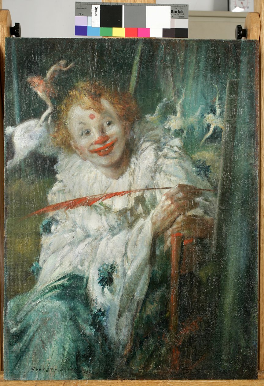 Klaun s červeným peřím od Everett Shinn