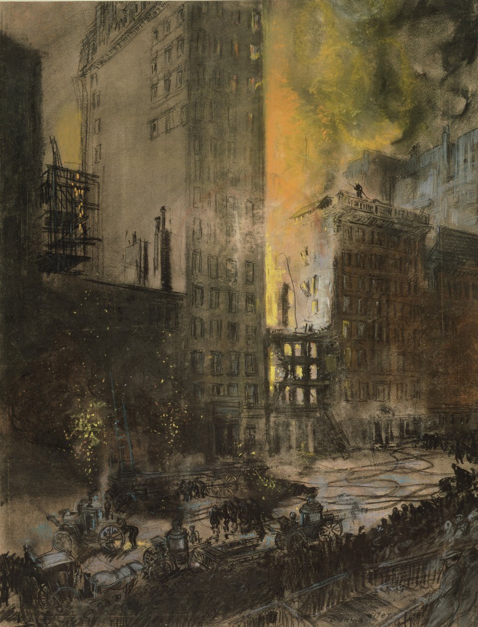 Požár na 24. ulici v New Yorku od Everett Shinn