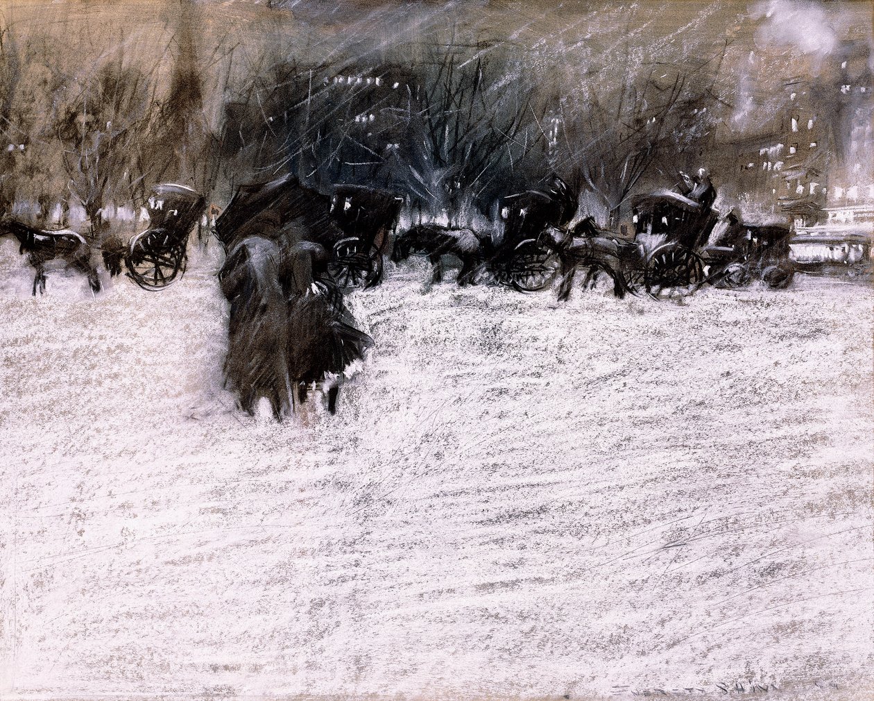Park v zimě od Everett Shinn