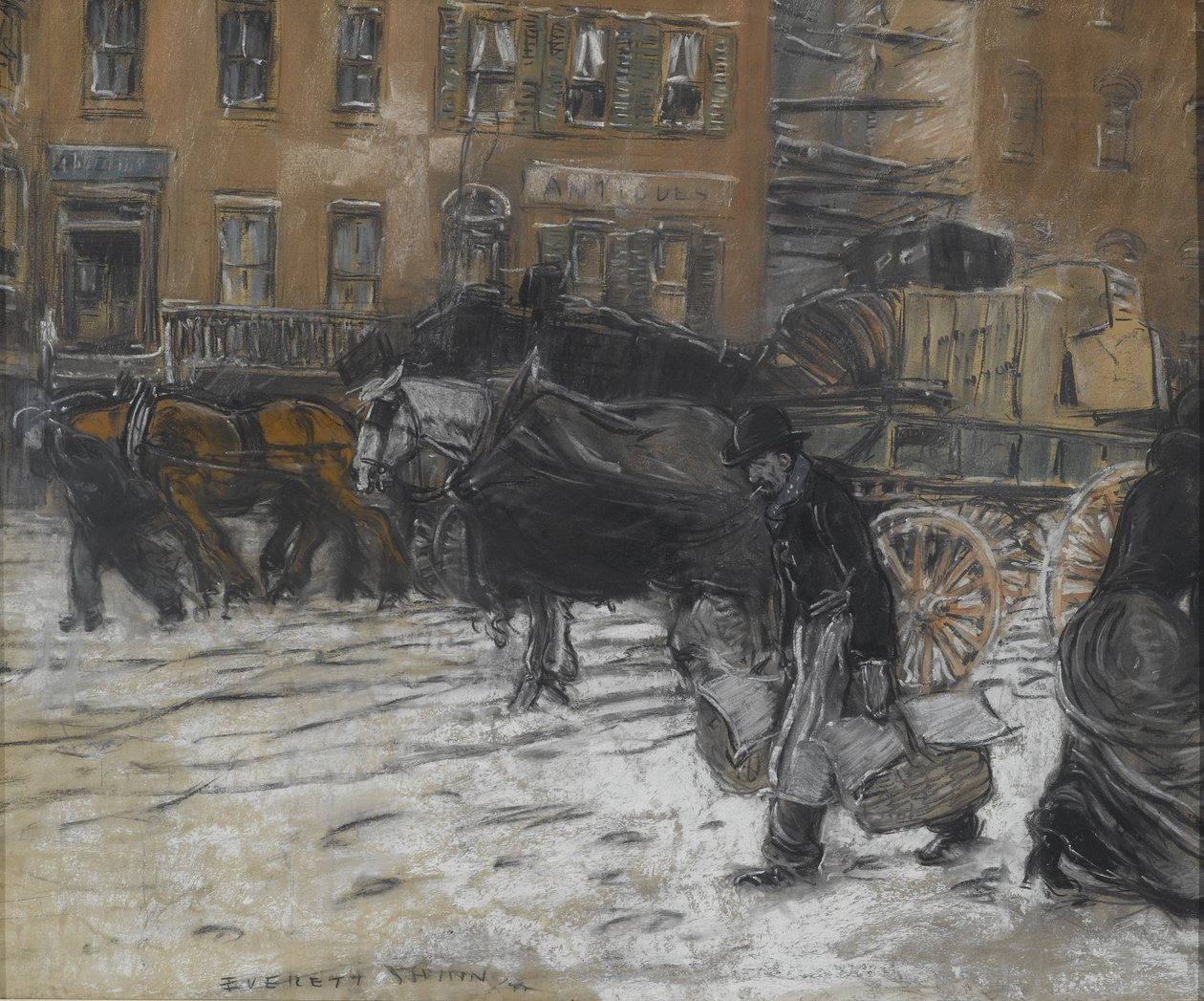Zima na 21st Street, New York od Everett Shinn