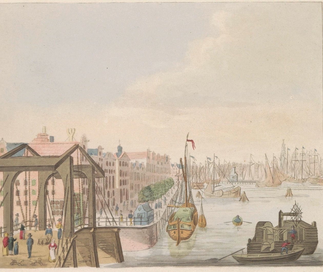 Exteriér v Amsterdamu, asi 1810-1813 Vue du Buitenkant le long de l