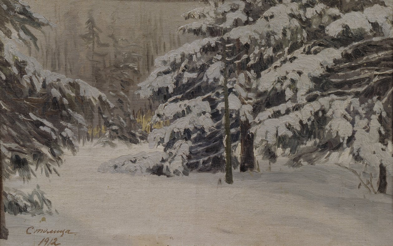Zima na ostrovech Petrohrad, 1912 od Evgeni Ivanovich Stolitsa