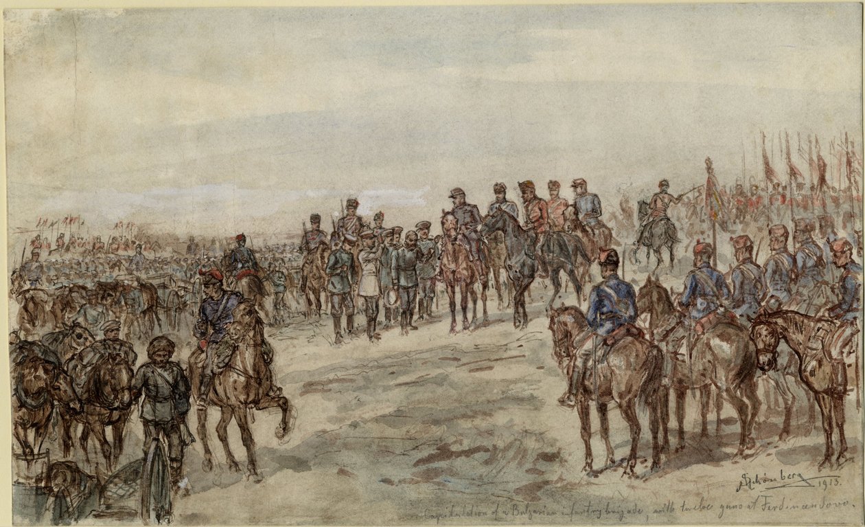 Kapitulace bulharské pěší brigády s dvanácti děly u Ferdinandova od Ewald Schönberg