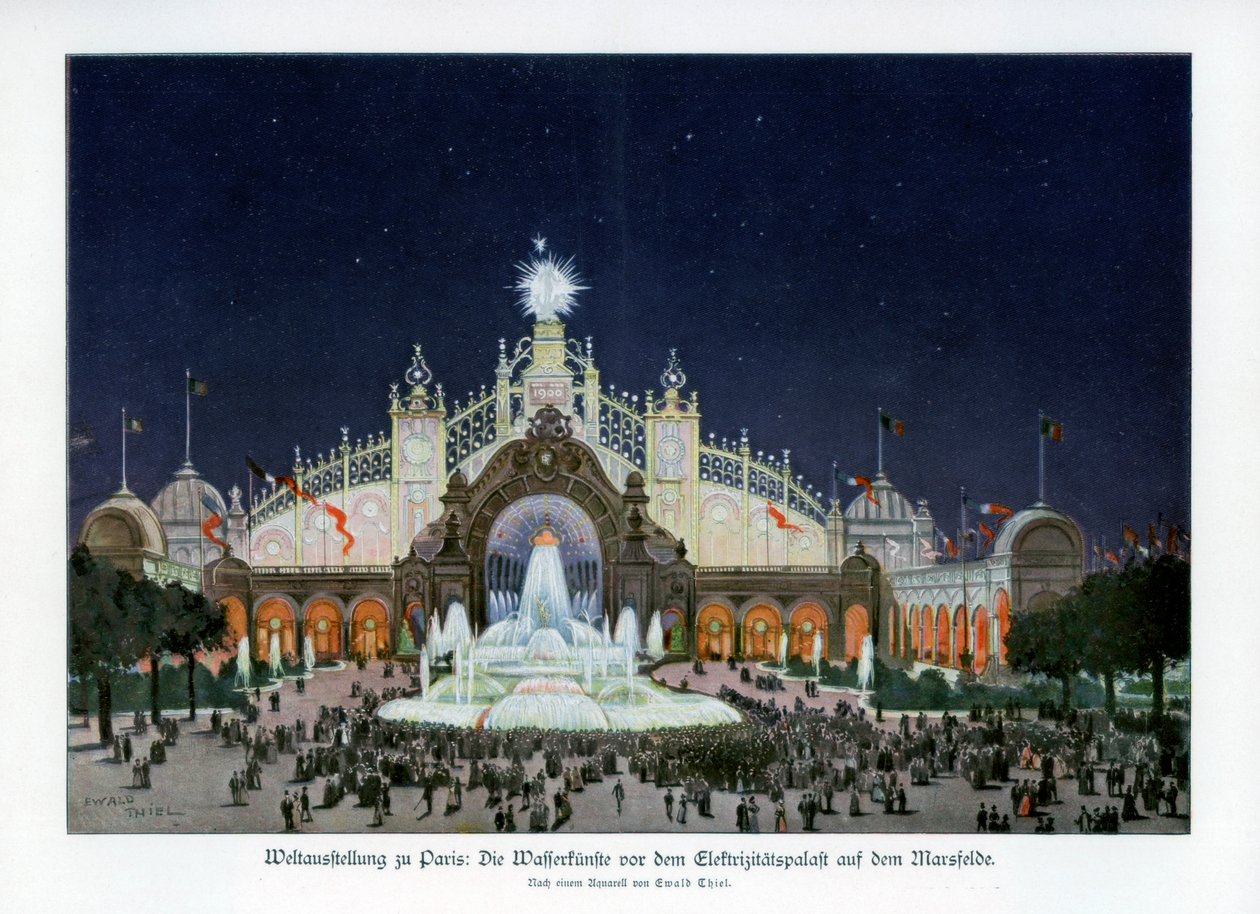 Fontány v Paláci elektřiny, Champ de Mars, světová výstava v Paříži 1889, 1900. od Ewald Thiel