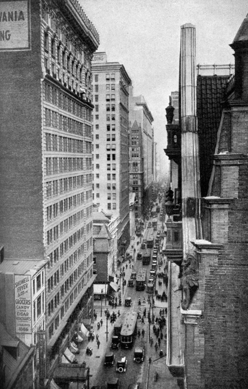 Chestnut Street, Philadelphia, Pennsylvania, USA, 30. léta 20. století od Ewing Galloway
