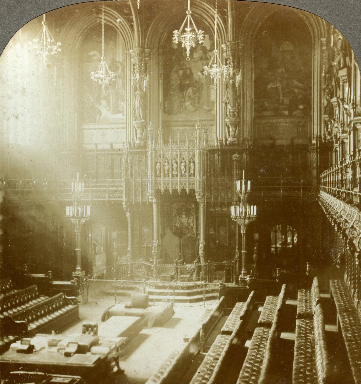 Interiér Sněmovny lordů, Westminster, Londýn. od Excelsior Stereoscopic Tours