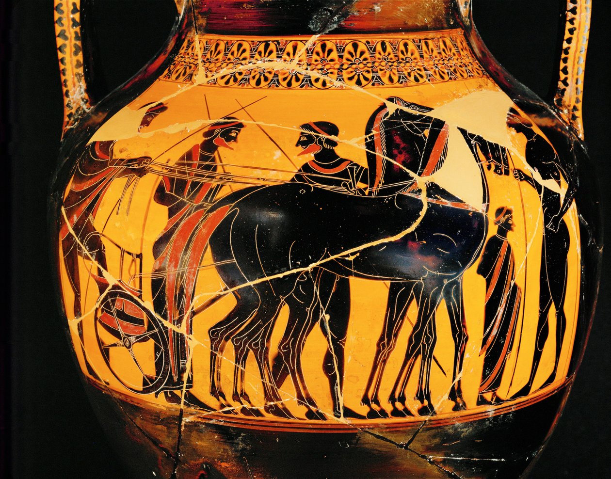Odjezd bojovníka na voze... od Exekias Exekias