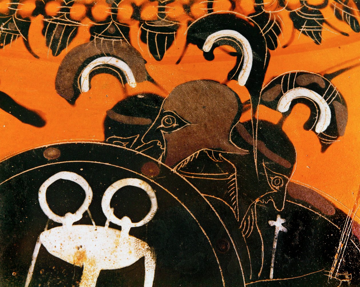 Tříhlavý obr Geryon, kterému Héraklés ukradl dobytek... od Exekias Exekias