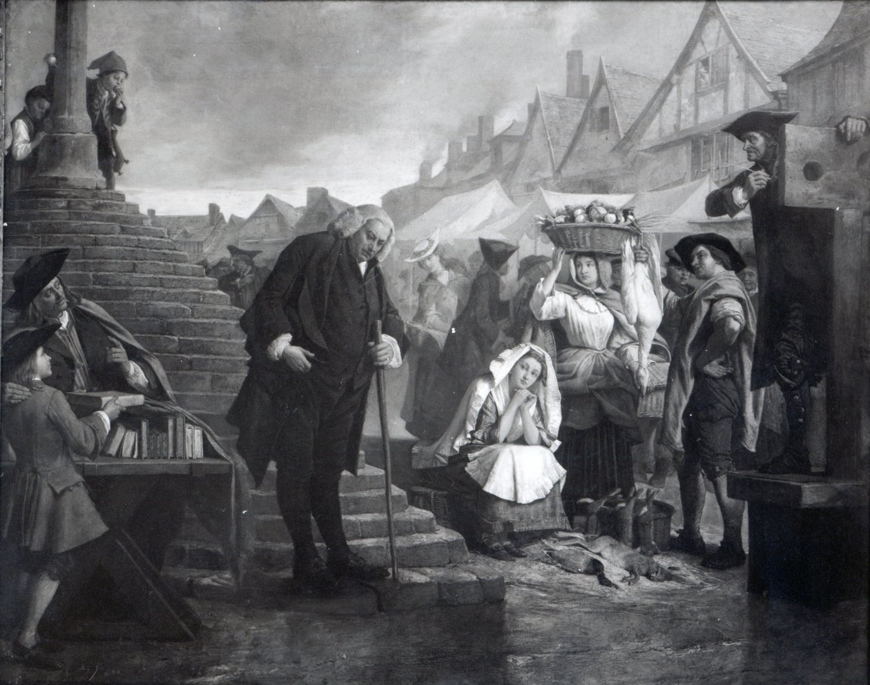 Dr. Johnson koná pokání na tržišti v Uttoxeteru, 1869 od Eyre Crowe