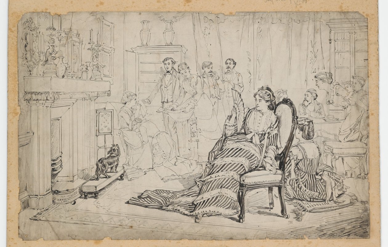 Propadnutí, 1880 (pero a inkoust na papíře) od Eyre Crowe