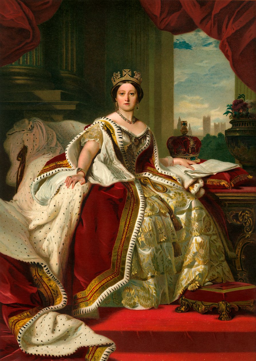 Její Veličenstvo královna ve státních róbách, 1859, c1897 od Eyre and Spottiswoode
