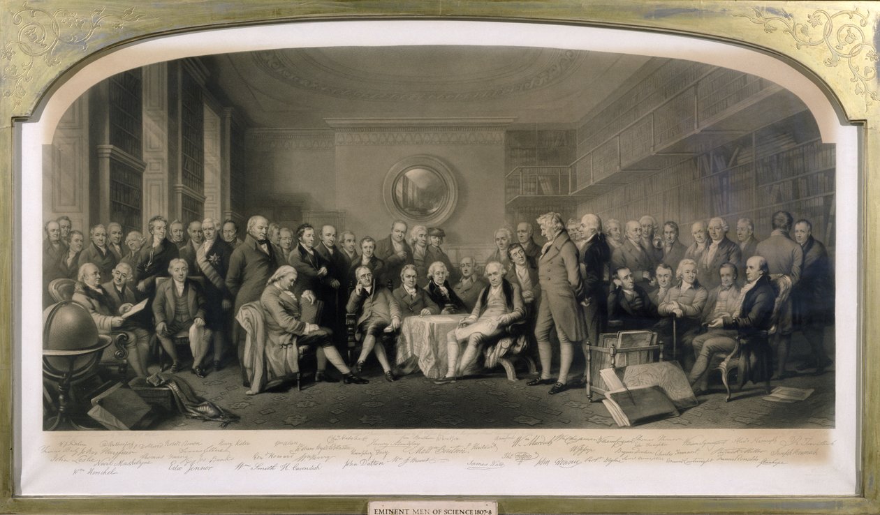 Eminent Men of Science, 1807-08, shromáždění v knihovně Královské instituce, 4. června 1862 od F and Walker, William Skill