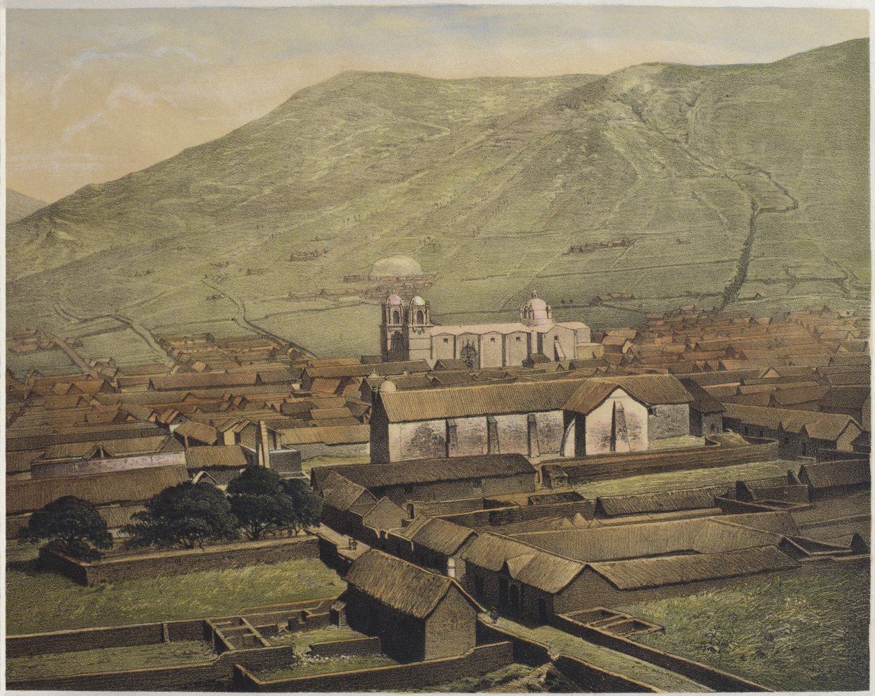 Celkový pohled na Puno, ilustrace z „Geografia del Peru“ od Mariana, Felipe Paz Soldan (1821-86), deska XXXVIII, 1863 od F. Delamare