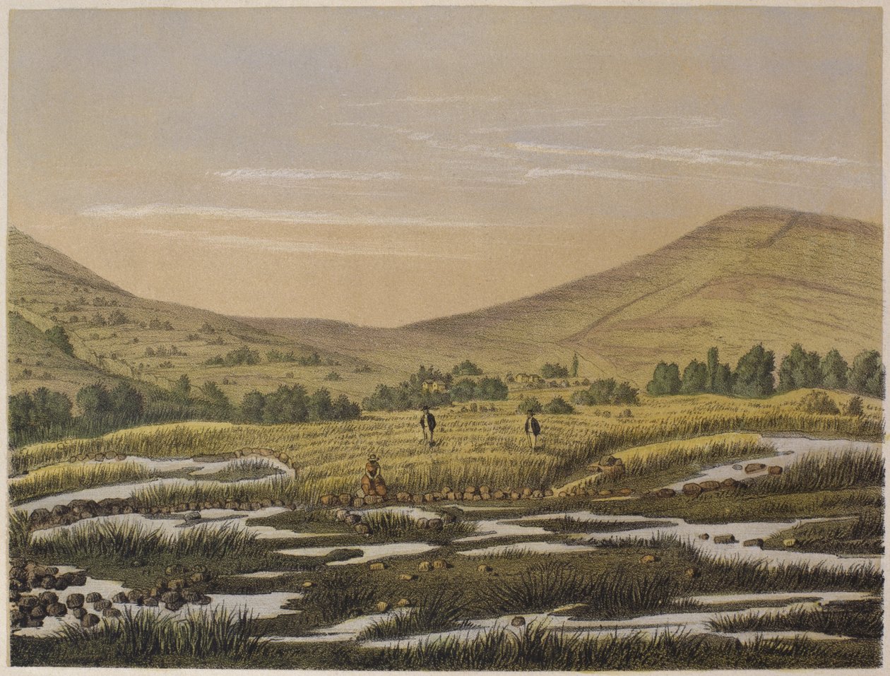 Termální vody v Cajamarce, ilustrace z knihy "Geografia del Peru" od Mariana, Felipe Paz Soldana (1821-86) 1863 od F. Delamare