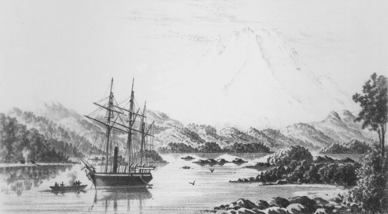 Mount Burney z Otter Islands od F.C.P. Vereker
