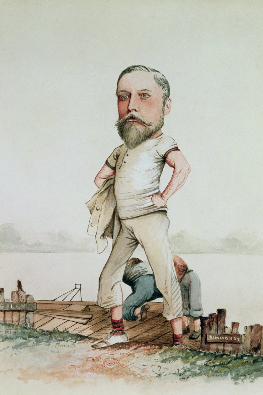 Veslovací typ, karikatura Edwarda VII (1841-1910) 1880 od F.H. Manby