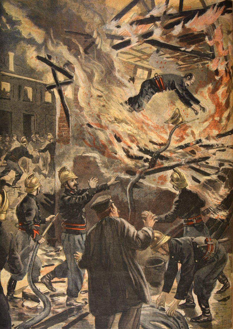Smrt hasiče Baillyho v Bourges, ilustrace z 