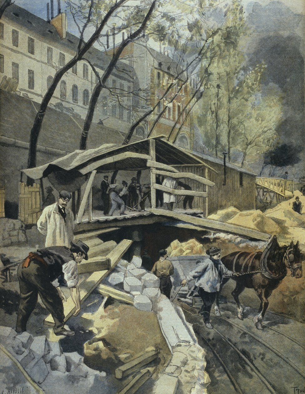 Práce na metropolitní, Paříži, ilustrace z 