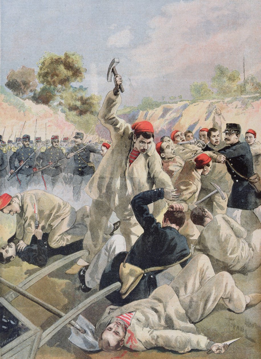 Vzpoura francouzských anarchistů v Guyaně, ilustrace z 