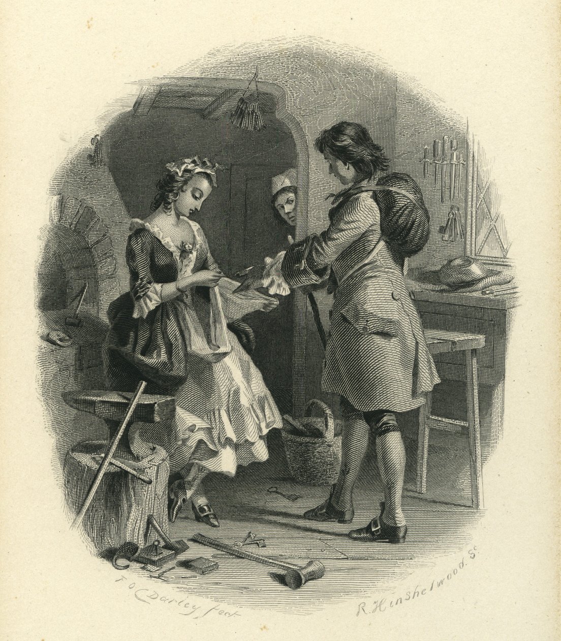 Barnaby Rudge: Dolly Varden a Joe Willet od F.O.C. and McRae, C. John Darley