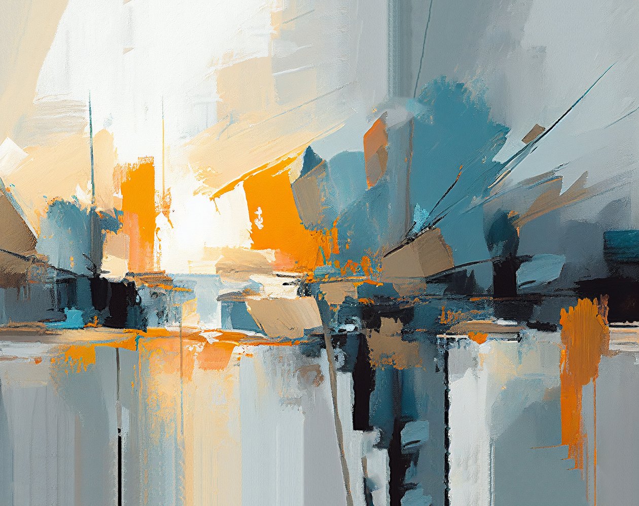 Současná olejomalba složení textury abstrakce, nástěnný tisk Art print od F. Abderrahim