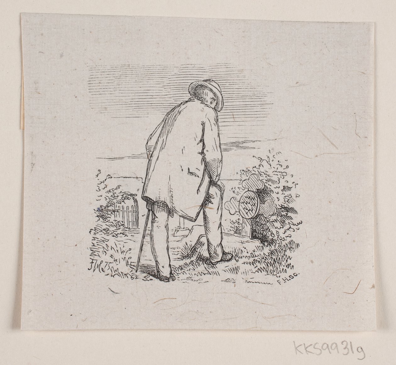 Ilustrace k "Poslední hodiny", báseň H. J. Greensteena od F. Hendriksen