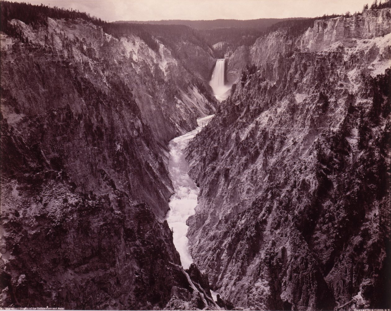 Yellowstonský kaňon a vodopády od F. Jay Haynes