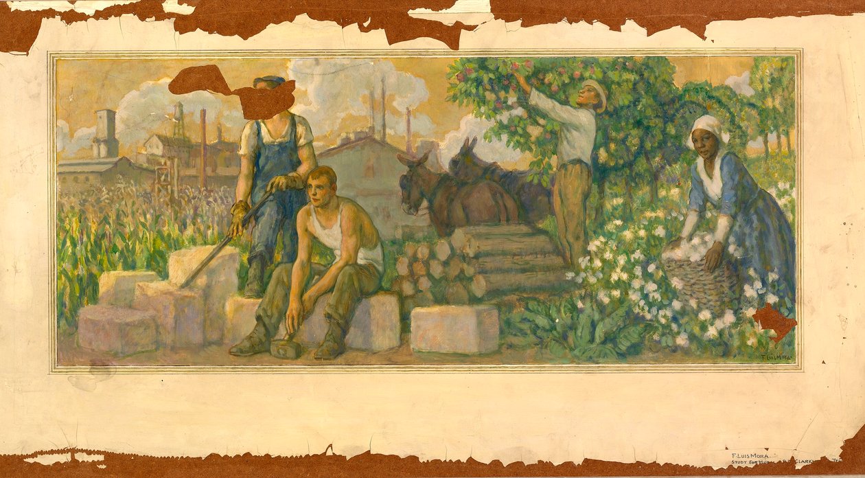 Hojnost dneška (nástěnná studie, pošta v Clarksville, Tennessee) od F. Luis Mora