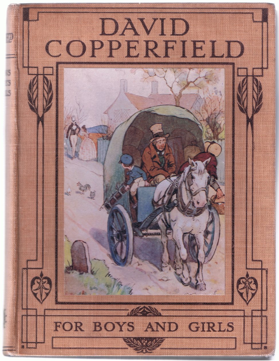 Návrh přední obálky, ilustrace od Davida Copperfielda, 1914 od F. M. B. Blaikie