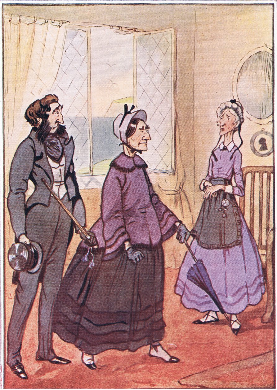 Vyšli povýšeně z chaty, ilustrace od Davida Copperfielda, 1914 od F. M. B. Blaikie