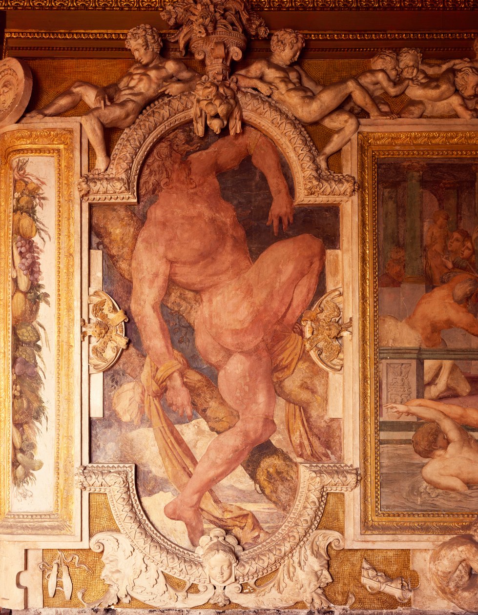 Fresky a štuky v galerii Františka I. v Chateau de Fontainebleau (na seznamu světového dědictví UNESCO od F. and Rosso Fiorentino G. Primaticcio