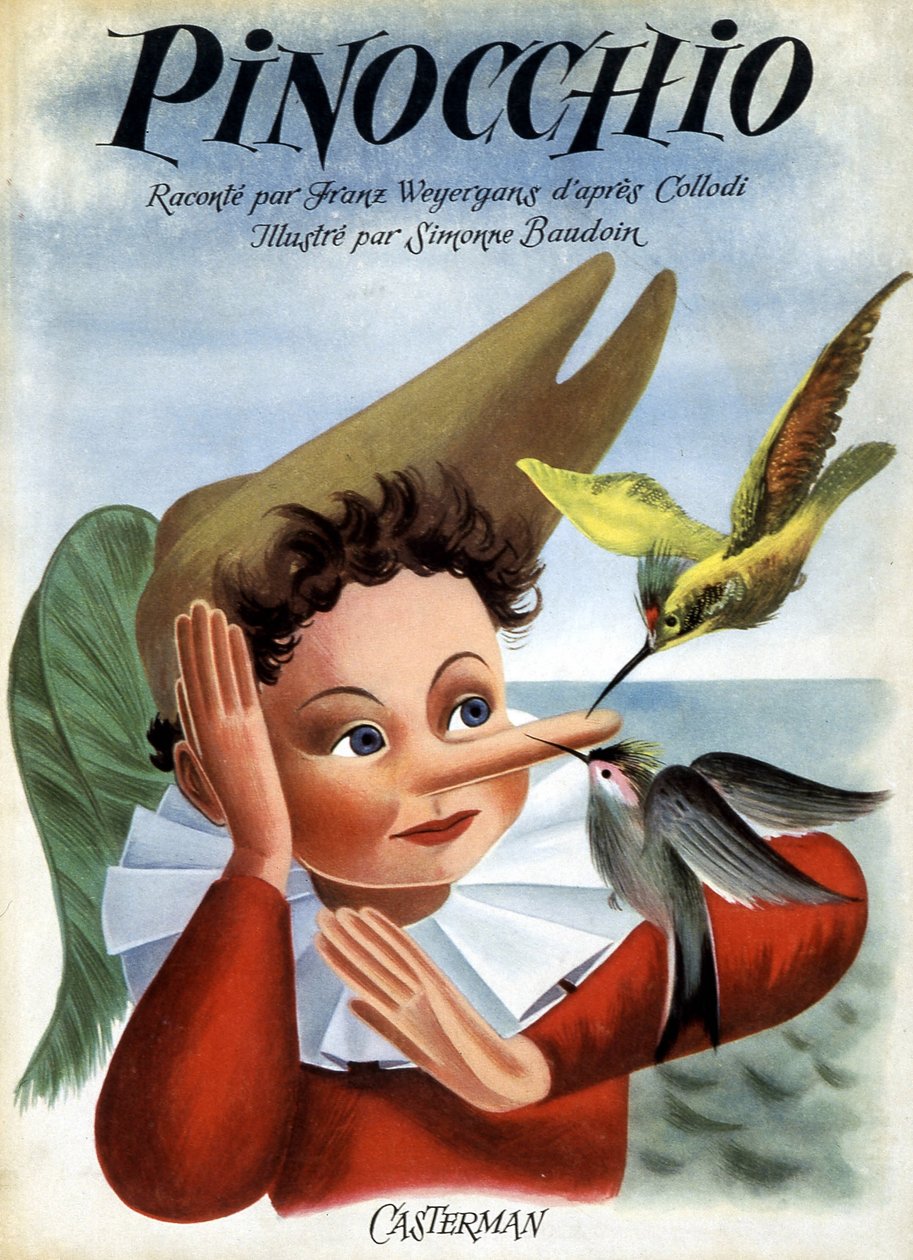 Obálka knihy „“ Pinocchio“, ilustrovaná Simonne Baudoin, ed. CastermanPozor: PRÁVA VÝHRADY od F. Rothier