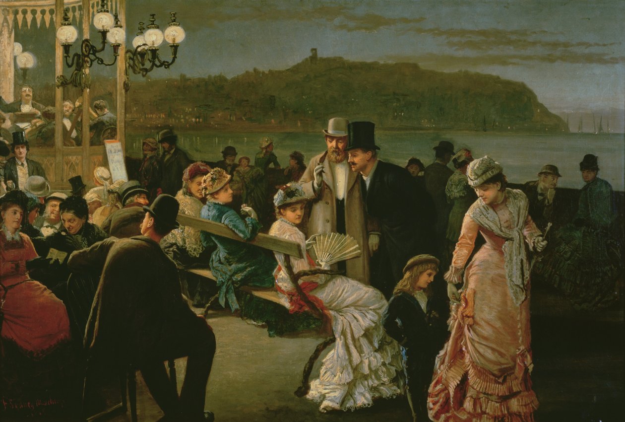 Scarborough: Lázně v noci, kolem roku 1879 od F. Sydney Mauchamp