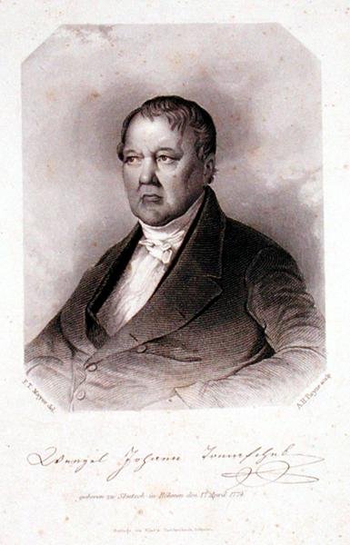 Portrét Wenzel Johann Tomaschek (1774-1850) vyrytý Albertem Henry Paynem (1812-1902) (rytina) od F. T. (after) Mayer