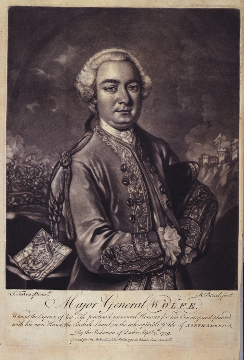 Generálmajor Wolfe (1727-59) z „Život generála Jamese Wolfe...“, od Sira Johna Pringleho od F. Turin