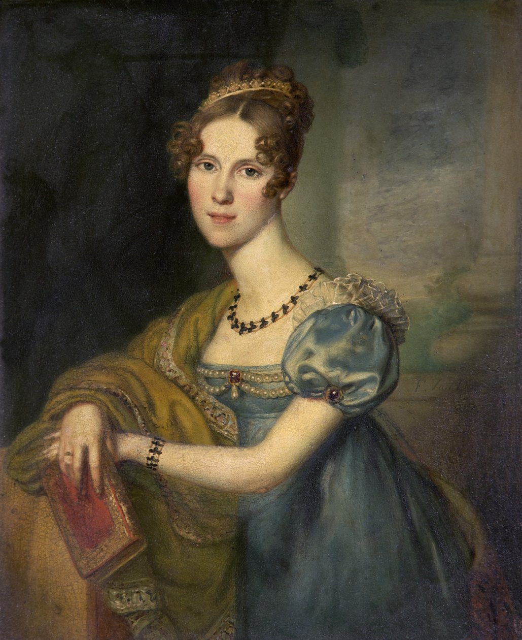 Henrietta Fane, hraběnka de Salis (olej na mědi) od F. Van Donne