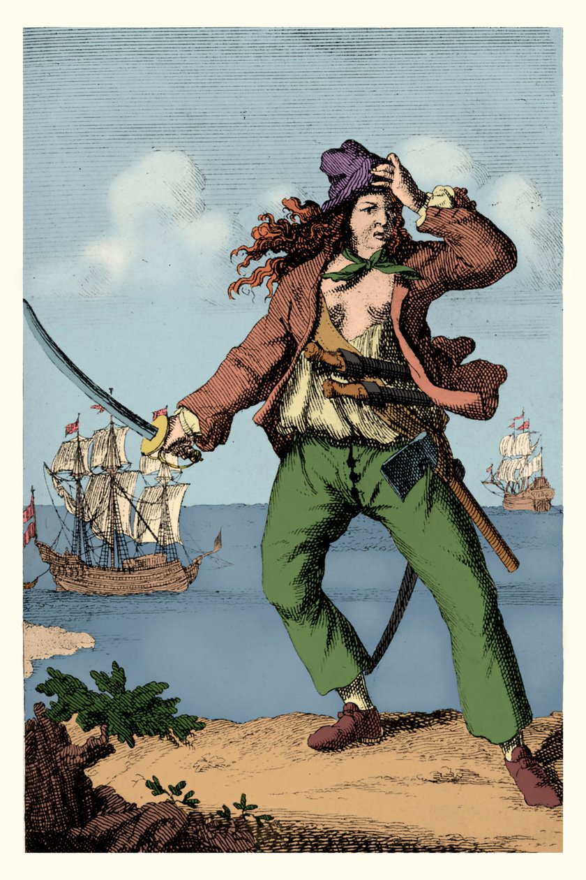 Mary Read - Englantilainen merirosvo (kaiverrus) od F. Wentworth