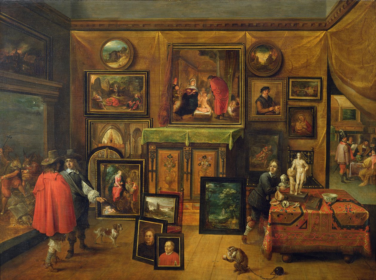 Obrazová galerie Pietera Stevense, kolem 1640-48 (panel) od F. and Teniers Francken