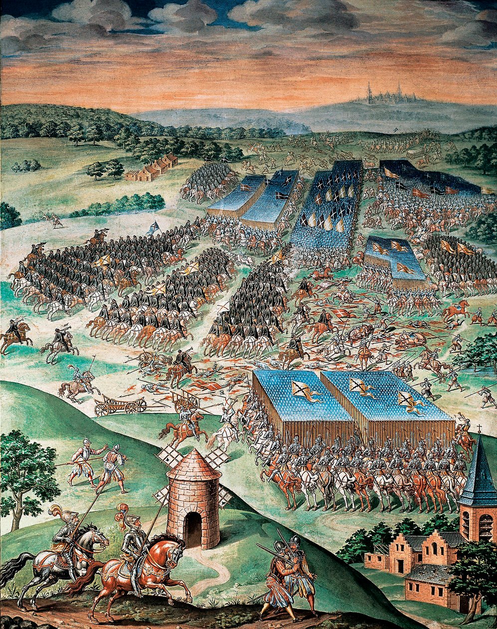 Bitva u Saint Quentin mezi Španělskem a Francií (1557) od Fabrizio Castello
