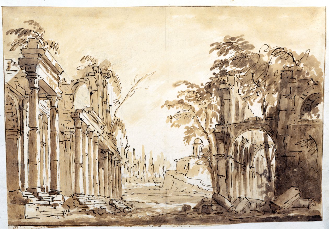 Scéna z prvního dějství opery „Lucio Silla“ od Wolfganga Amadea Mozarta, 1772 od Fabrizio Galliari