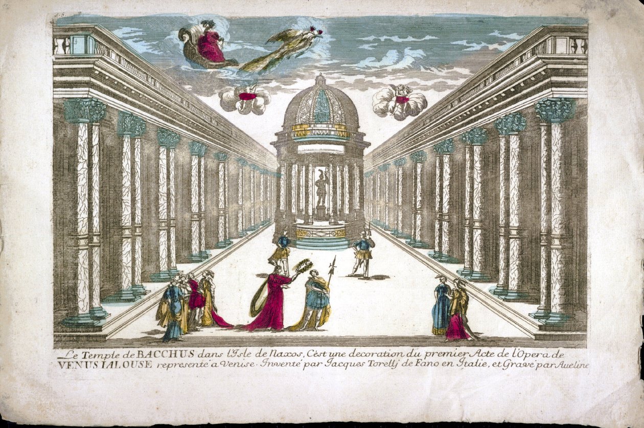 Bakchův chrám Ilustrace k I. dějství opery "La venere gelosa" (Venuše žárlivá) od Francesca Sacratiho. Dekor Jacopo Torelli od Family Aveline