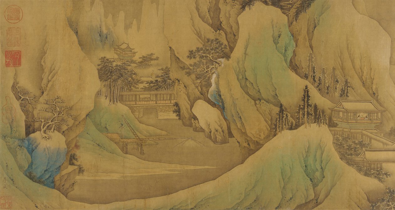 Cestování za úsvitu v Snowy Foothills, dynastie Qing, 17. století. od Fan Qi