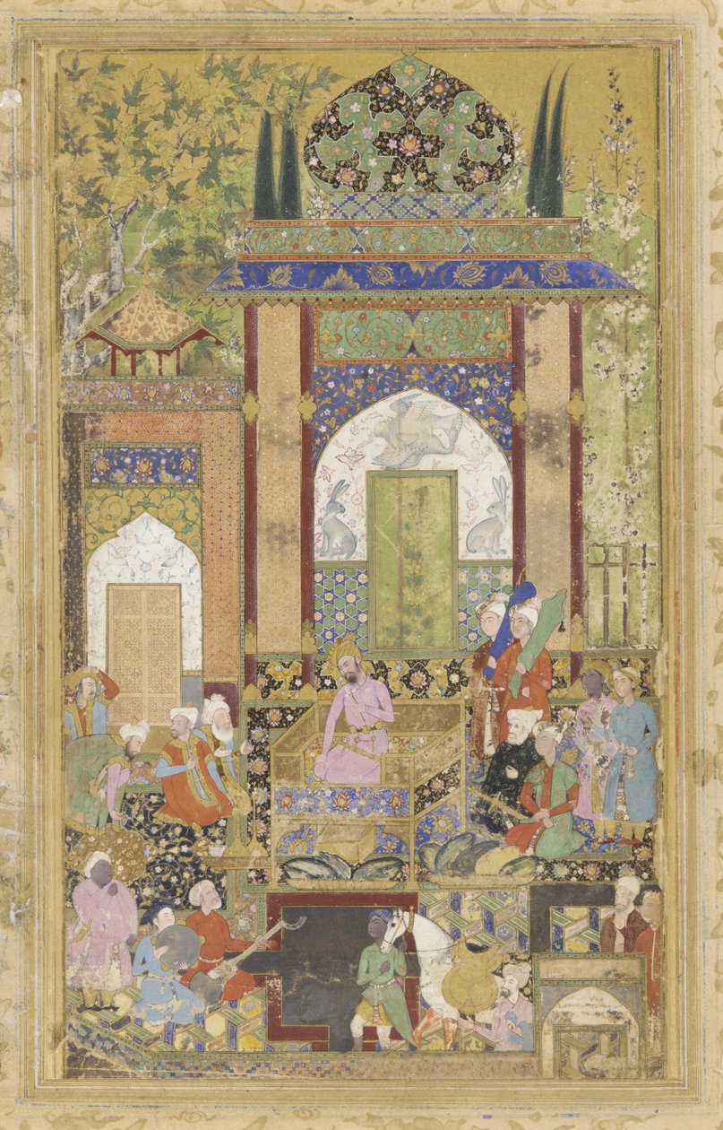Bábur přijímá dvořana, 1580-85 od Farrukh Beg