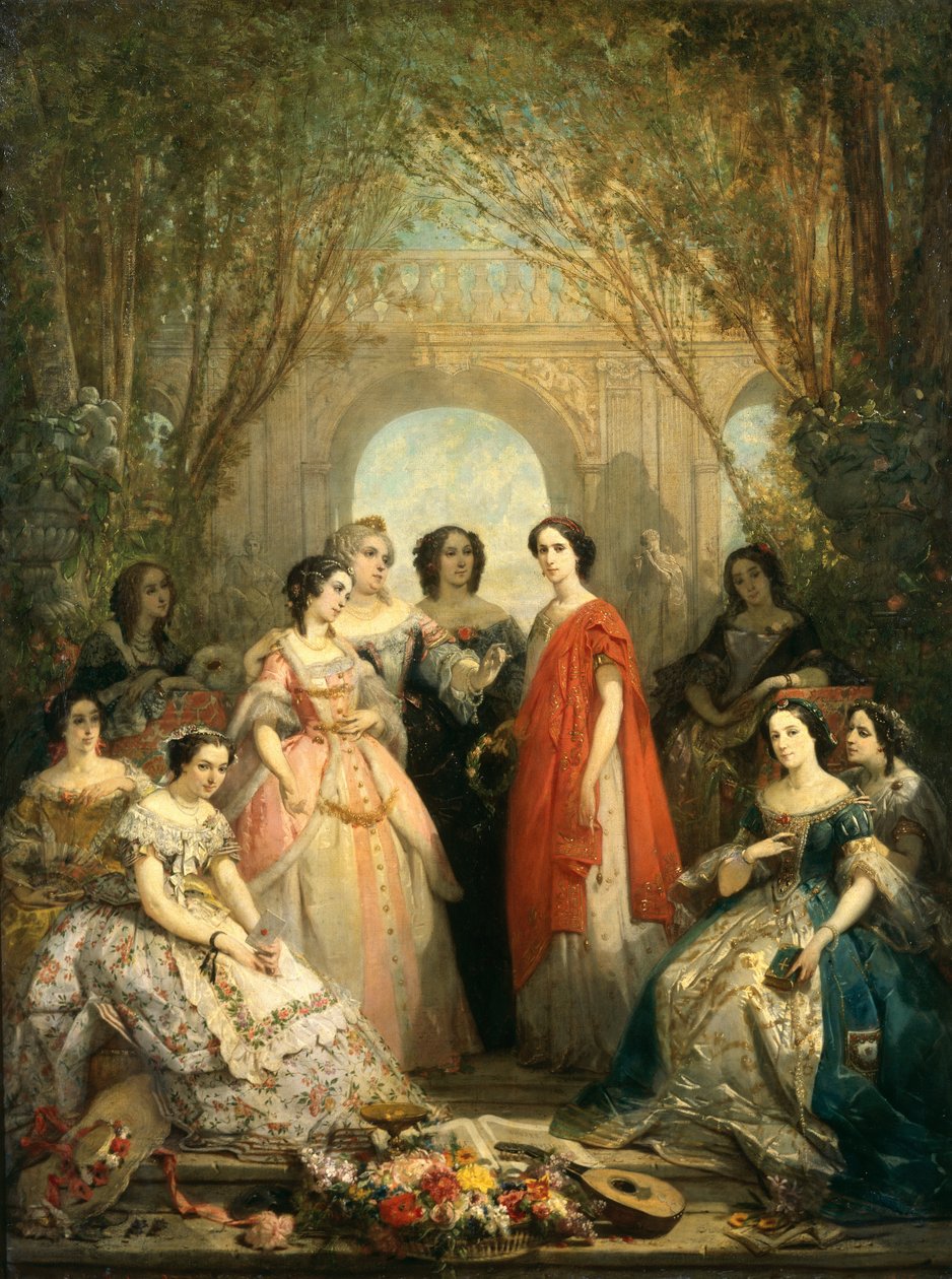 Ženy z Comedie Francaise v jejich kostýmech, 1855 od Faustin Besson